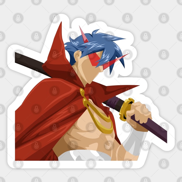 Kamina Gurren Lagann Sticker by Lazareen